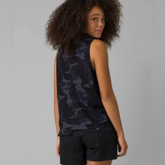 Prana Cozy Up Barmsee Camo Sleeveless Hemp Blend Top - Picture 4 of 11